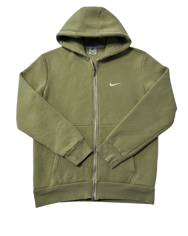 Nike Olive Green Full-Zip Fleece Hoodie