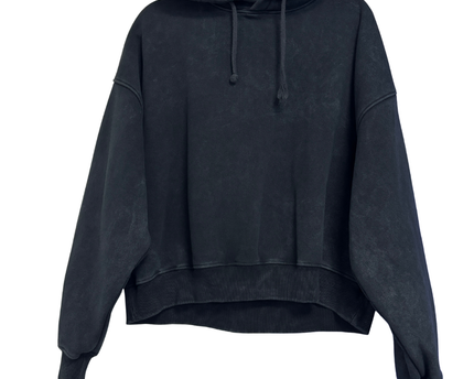 Topshop Black Acid Wash Oversized Hoodie