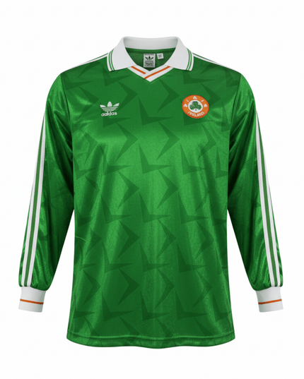 Adidas Green Vintage Ireland FAI Long Sleeve Soccer Jersey