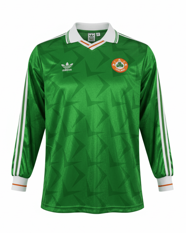 Adidas Green Vintage Ireland FAI Long Sleeve Soccer Jersey