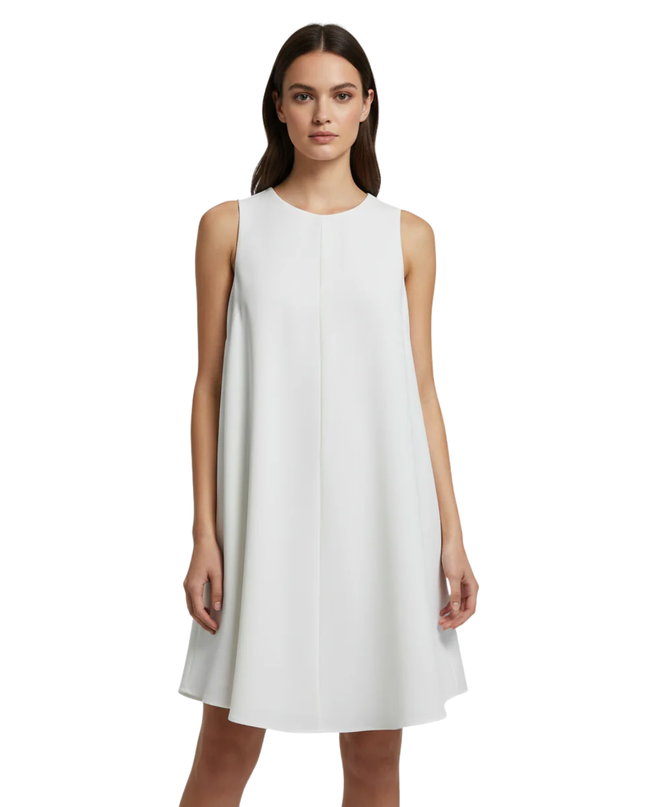Zara White Sleeveless Shift Mini Dress