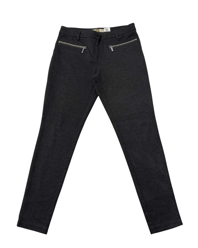 Michael Kors Dark Grey Slim Fit Zipper Detail Pants