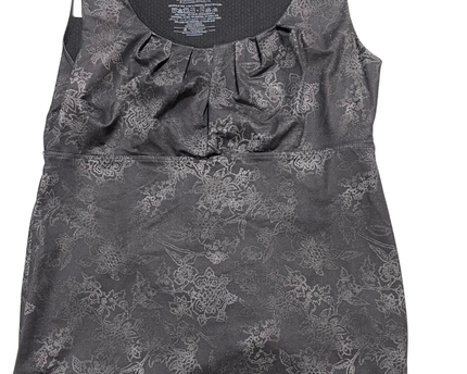 Patagonia Grey Floral Scoop Neck Active Tank Top