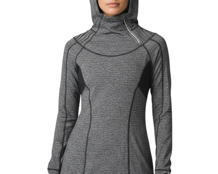 Lululemon Grey Heathered Asymmetrical Zip Running Hoodie