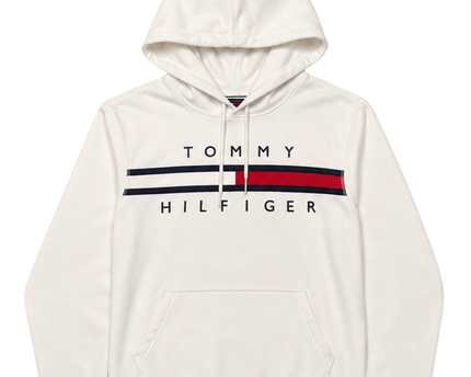 Tommy Hilfiger White Graphic Logo Pullover Hoodie