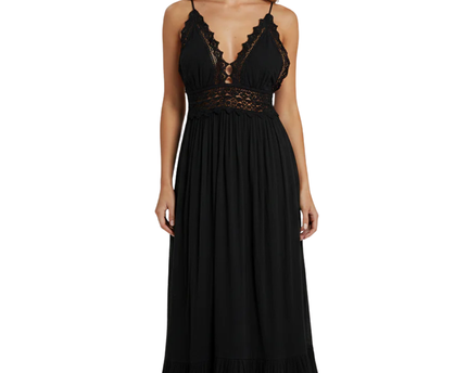 Denim & Supply Ralph Lauren Black Crochet Lace Maxi Dress