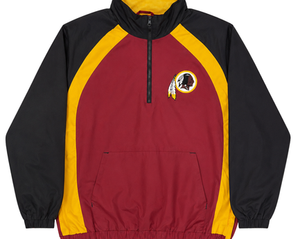 NFL Burgundy Washington Redskins Vintage Quarter-Zip Windbreaker