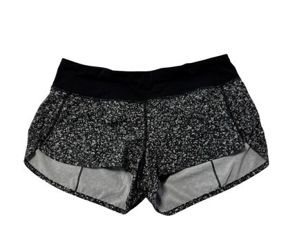 Lululemon Black/White Patterned Performance Running Shorts