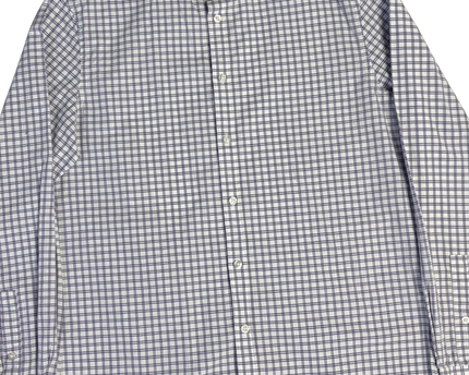 Michael Kors Purple and White Plaid Slim Fit Button Down Shirt