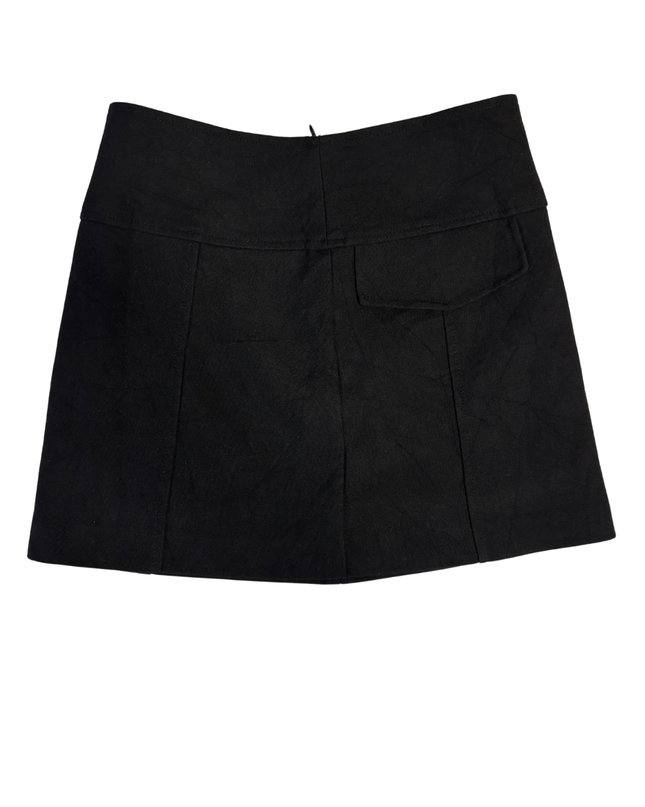 Zara Black Mini Skirt with Flap Pocket Detail