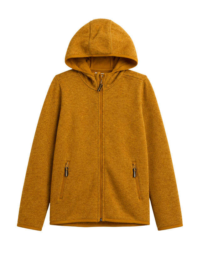 Tchibo Yellow Full-Zip Knit Fleece Hoodie W/Tags