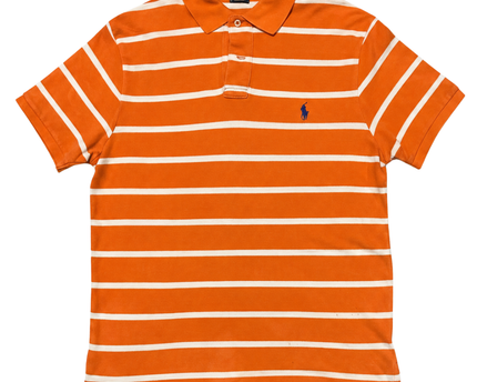 Polo Ralph Lauren Orange and White Striped Polo Shirt