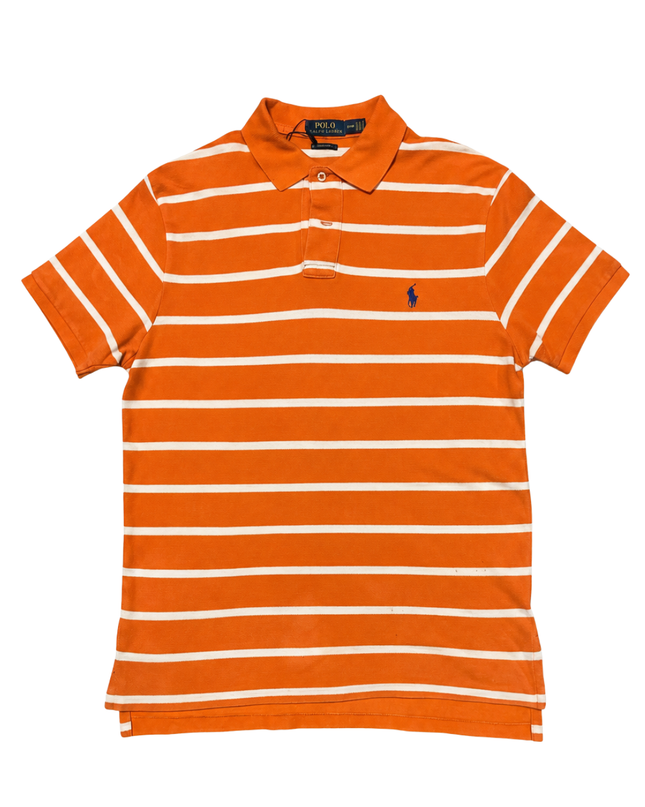 Polo Ralph Lauren Orange and White Striped Polo Shirt