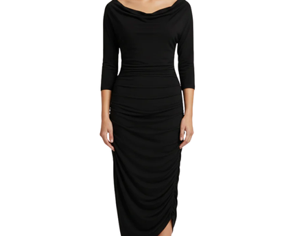 Bobi BLACK Black Ruched Bodycon Mini Dress