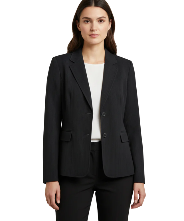 Apt. 9 Black Pinstripe Two-Button Blazer