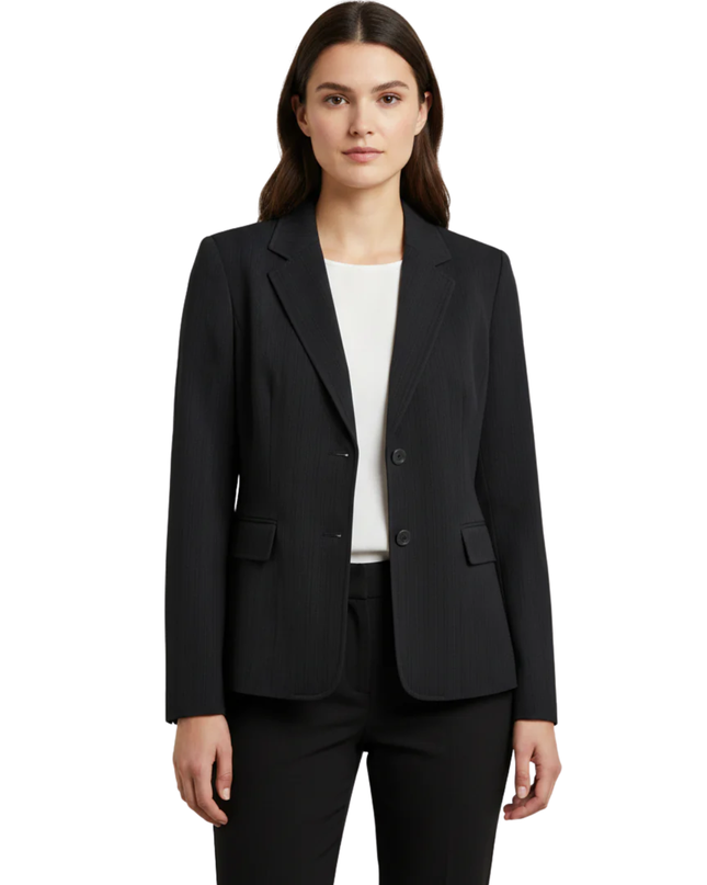 Apt. 9 Black Pinstripe Two-Button Blazer