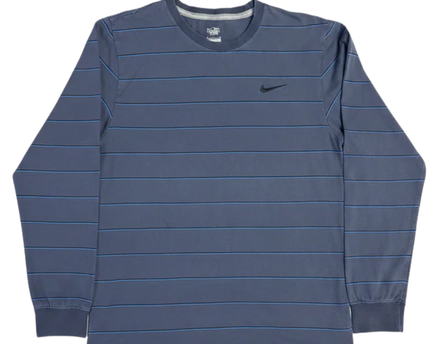 Nike Navy Striped Long Sleeve T-Shirt