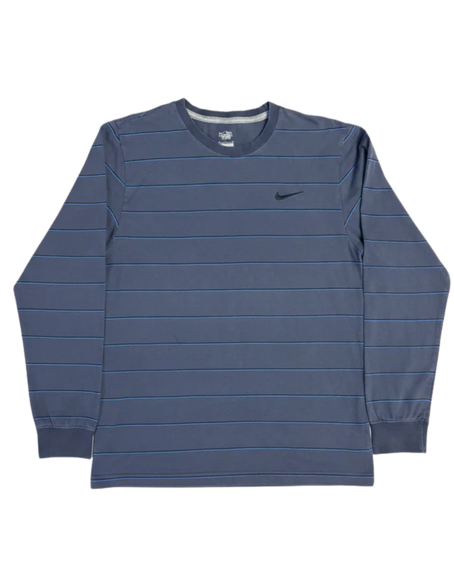 Nike Navy Striped Long Sleeve T-Shirt