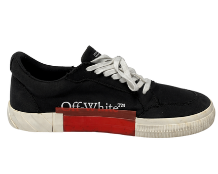 Off-White Black Low Vulcanized Canvas Sneakers W/Tag & W/Box