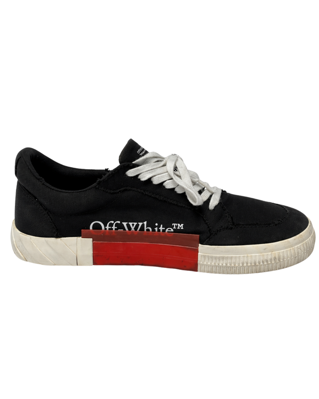 Off-White Black Low Vulcanized Canvas Sneakers W/Tag & W/Box
