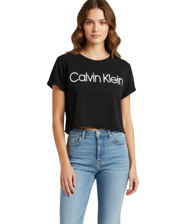 Calvin Klein Jeans Black Logo Crop Top
