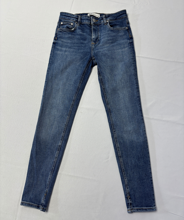 Zara Blue Mid-Rise Skinny Jeans