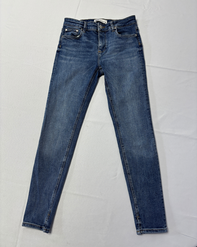 Zara Blue Mid-Rise Skinny Jeans