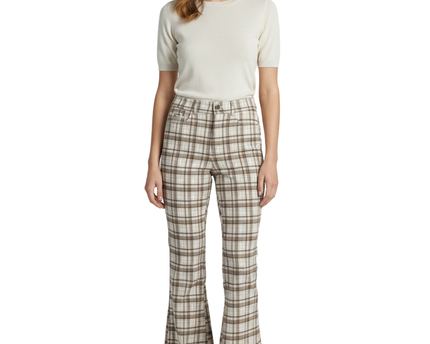 Hollister Brown Plaid Ultra High-Rise Flare Pants