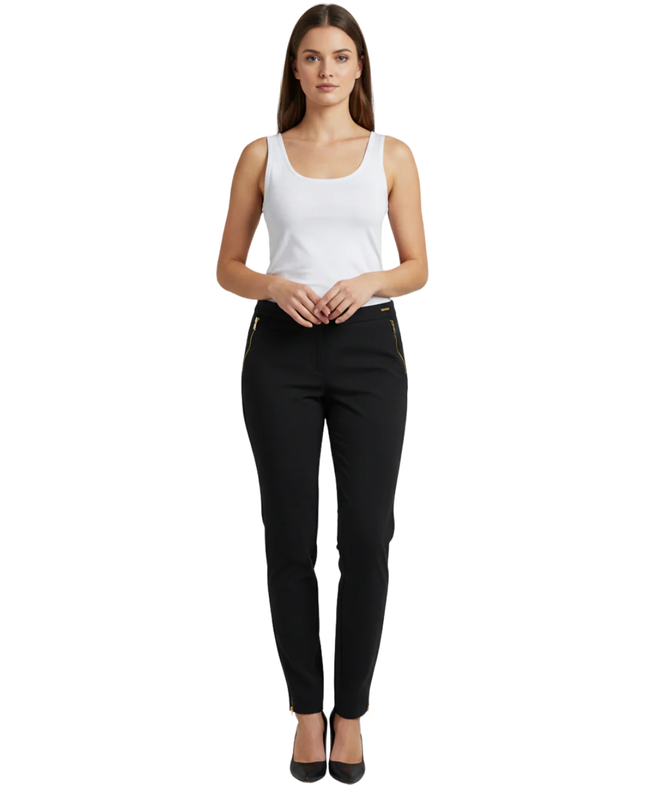 H&M Black Slim Ankle Zip Trousers