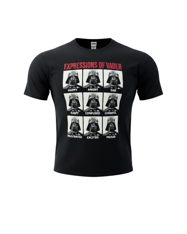 Star Wars Black Expressions of Vader Graphic Tee