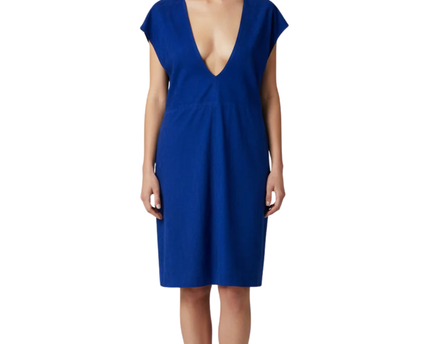 Jimmy Choo for H&M Blue Suede V-Back Shift Dress