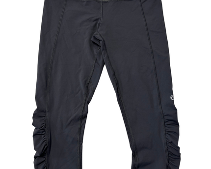 Lululemon Grey Striped Waist Ruched Crop Leggings