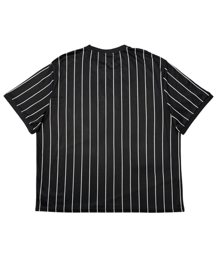 NBA Chicago Bulls Black Pinstripe Oversized Team Logo T-Shirt