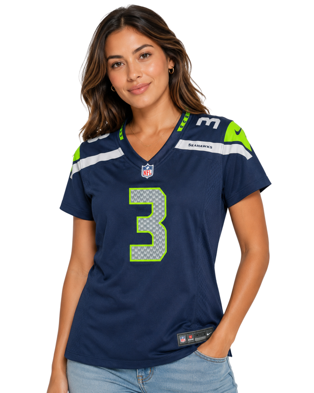 Nike Navy Blue Seattle Seahawks Russell Wilson NFL Jersey