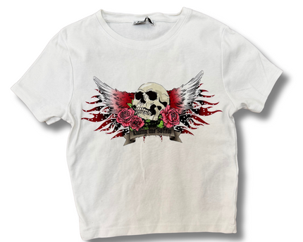 Skull & Rose Graphic Tee Women - XS