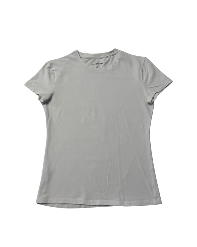 Abercrombie & Fitch White A&F Essentials Baby Tee