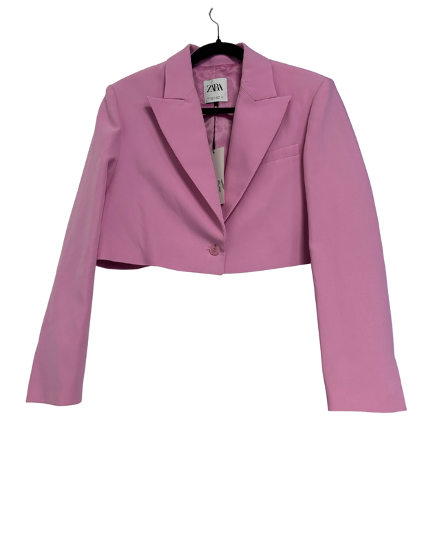 Zara Pink Cropped Single Button Blazer / W Tags