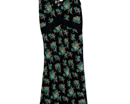 Band of Gypsies Black Floral Lace V-Neck Midi Dress