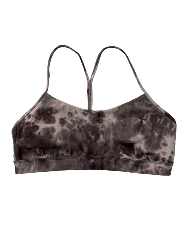 Lululemon Grey Tie Dye Flow Y Racerback Sports Bra