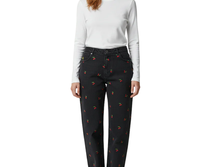 Forever 21+ Premium Black Cherry Embroidered Denim Jeans W/Tags