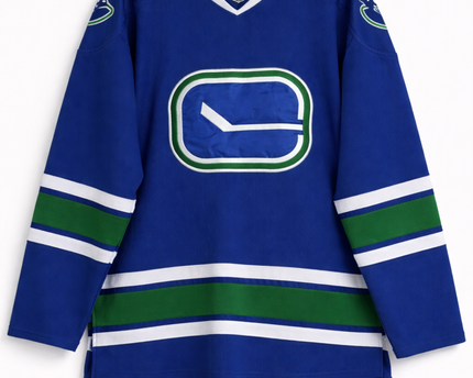 NHL Reebok Blue Vancouver Canucks Stick-in-Rink Jersey