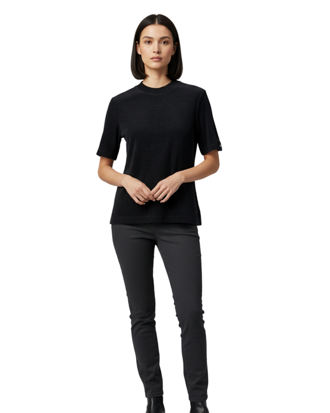 Adidas Black Corduroy-Textured Short Sleeve T-Shirt W/Tags
