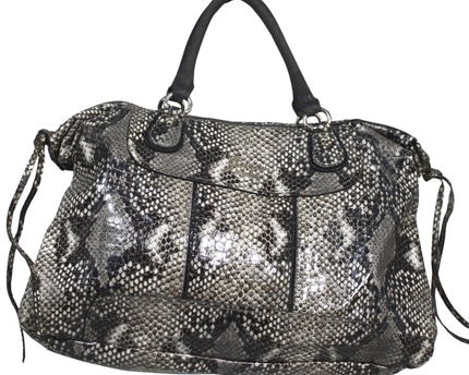 Guess Grey/Black Snakeskin Pattern Satchel Handbag