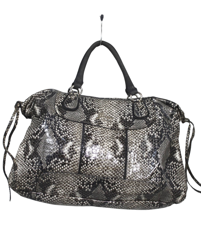 Guess Grey/Black Snakeskin Pattern Satchel Handbag