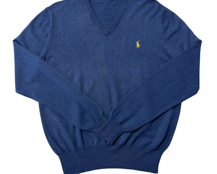Polo Ralph Lauren Blue V-Neck Knit Sweater