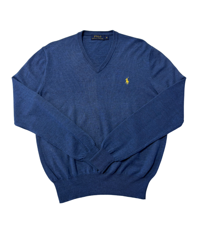 Polo Ralph Lauren Blue V-Neck Knit Sweater