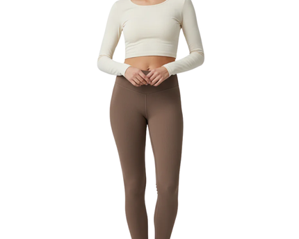 Jason Wu Brown Ribbed High-Rise Leggings