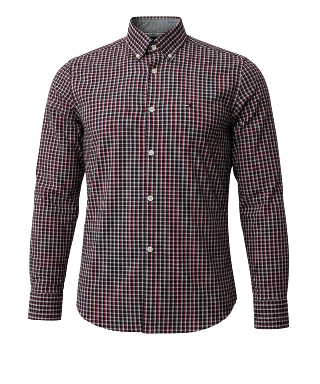 Tommy Hilfiger Red/Blue/White Gingham Check Slim Fit Shirt