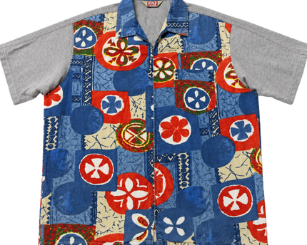 Diesel Multicolor Graphic Zip-Up Short Sleeve Shirt