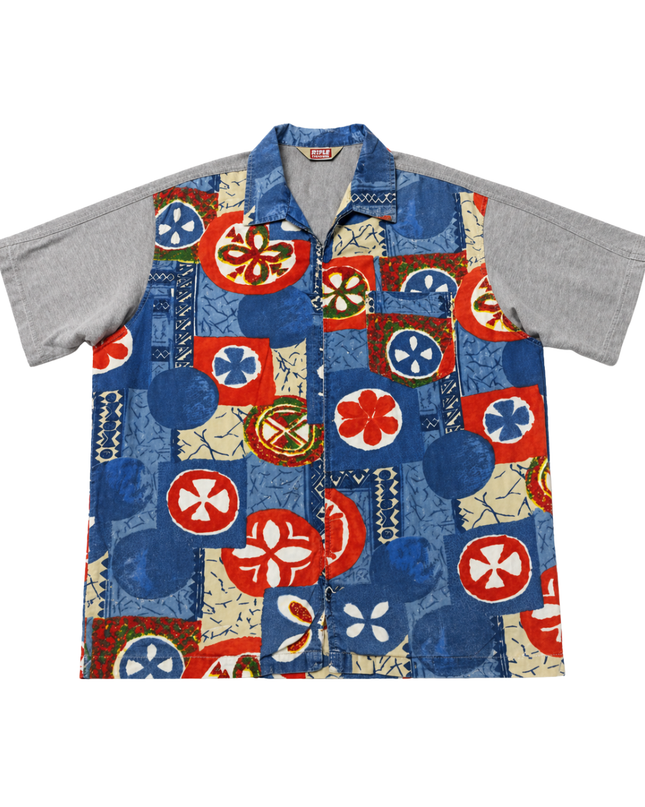 Diesel Multicolor Graphic Zip-Up Short Sleeve Shirt